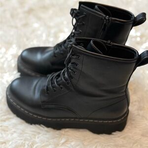 Steve Madden Black Bettyy Combat Boots